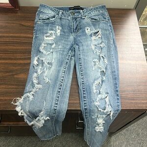 Women’s skinny ripped blue jeans size 0r